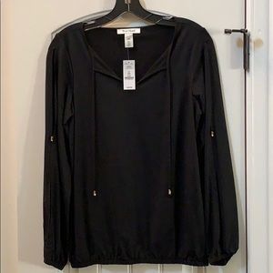 NWT White House Black Market Slit Sleeve Top XXS